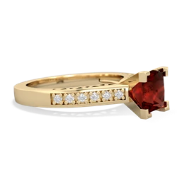 Garnet Art Deco Engagement 6Mm Princess 14K Yellow Gold ring R26356SQ