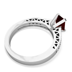 Garnet Art Deco Engagement 7X5mm Emerald-Cut 14K White Gold ring R26357EM