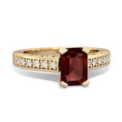 Garnet Art Deco Engagement 7X5mm Emerald-Cut 14K Yellow Gold ring R26357EM