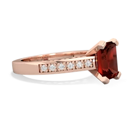 Garnet Art Deco Engagement 8X6mm Emerald-Cut 14K Rose Gold ring R26358EM