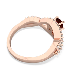 Garnet Diamond Twist 5Mm Round Engagment  14K Rose Gold ring R26405RD