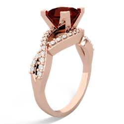 Garnet Diamond Twist 6Mm Princess Engagment  14K Rose Gold ring R26406SQ