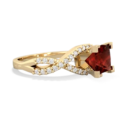 Garnet Diamond Twist 6Mm Princess Engagment  14K Yellow Gold ring R26406SQ