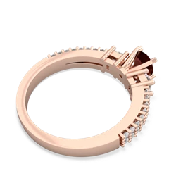 Garnet Classic 5Mm Round Engagement 14K Rose Gold ring R26435RD