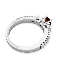 Garnet Classic 5Mm Round Engagement 14K White Gold ring R26435RD