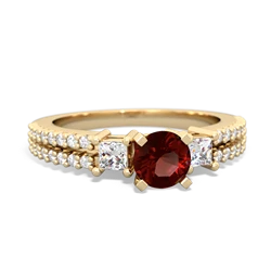 Garnet Classic 5Mm Round Engagement 14K Yellow Gold ring R26435RD