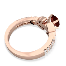 Garnet Celtic Knot 6Mm Round Engagement 14K Rose Gold ring R26446RD