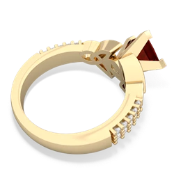 Garnet Celtic Knot 6Mm Princess Engagement 14K Yellow Gold ring R26446SQ
