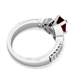 Garnet Celtic Knot 7X5 Emerald-Cut Engagement 14K White Gold ring R26447EM