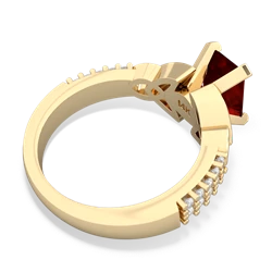 Garnet Celtic Knot 8X6 Emerald-Cut Engagement 14K Yellow Gold ring R26448EM