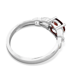 Garnet Links 14K White Gold ring R4032
