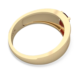 Garnet Men's Two Lane 14K Yellow Gold ring R0363
