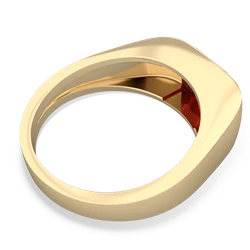 Garnet Men's Emerald-Cut Bezel 14K Yellow Gold ring R0410
