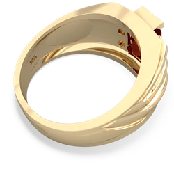 Garnet Men's 9X7mm Emerald-Cut 14K Yellow Gold ring R1835