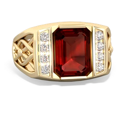 Garnet Men's Vine 14K Yellow Gold ring R0490