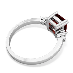 Garnet Art Deco Princess 14K White Gold ring R2014