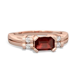 Garnet Art Deco East-West 14K Rose Gold ring R2590