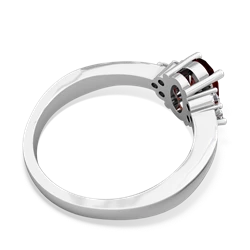 Garnet Simply Elegant 14K White Gold ring R2113