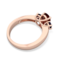 Garnet Three Stone Oval Trellis 14K Rose Gold ring R4024