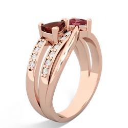Garnet Bowtie 14K Rose Gold ring R2360