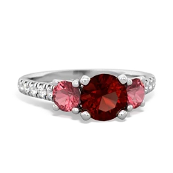 Garnet Pave Trellis 14K White Gold ring R5500