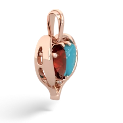 Garnet Two Become One 14K Rose Gold pendant P5330