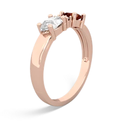 Garnet Pear Bowtie 14K Rose Gold ring R0865