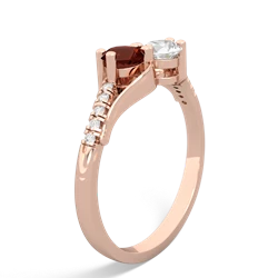 Garnet Infinity Pave Two Stone 14K Rose Gold ring R5285
