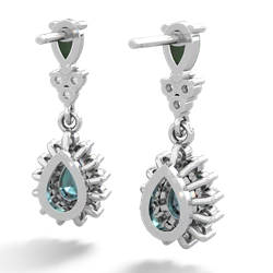 Jade Halo Pear Dangle 14K White Gold earrings E1882
