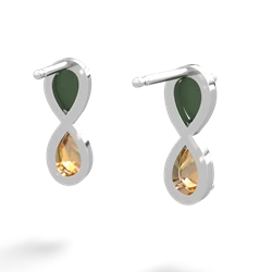 Jade Infinity 14K White Gold earrings E5050