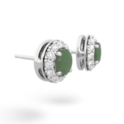 Jade Diamond Halo 14K White Gold earrings E5370