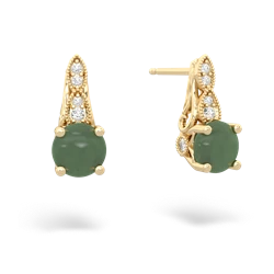 Jade Antique Elegance 14K Yellow Gold earrings E3100