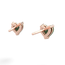 Jade 5Mm Heart Stud 14K Rose Gold earrings E1861