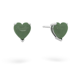 Jade 6Mm Heart Stud 14K White Gold earrings E1862