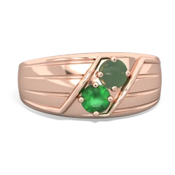 Jade Men's Streamline 14K Rose Gold ring R0460
