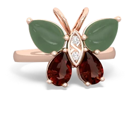 Jade Butterfly 14K Rose Gold ring R2215