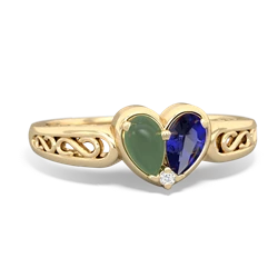 Jade Filligree 'One Heart' 14K Yellow Gold ring R5070