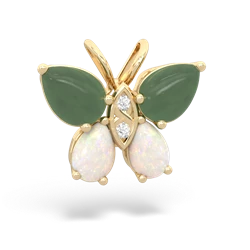 Jade Butterfly 14K Yellow Gold pendant P2215