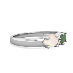 Jade Pear Bowtie 14K White Gold ring R0865
