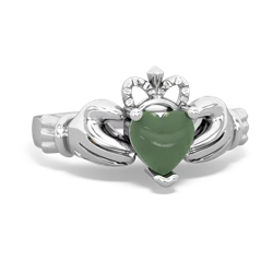 Jade Claddagh 14K White Gold ring R2370