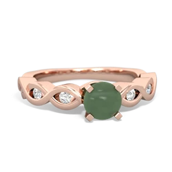 Jade Infinity 5Mm Round Engagement 14K Rose Gold ring R26315RD