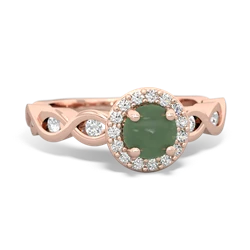Jade Infinity Halo Engagement 14K Rose Gold ring R26315RH