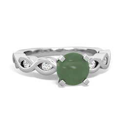 Jade Infinity 6Mm Round Engagement 14K White Gold ring R26316RD