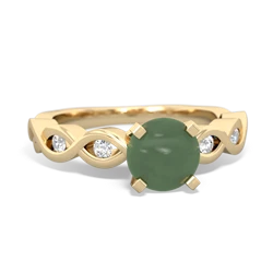 Jade Infinity 6Mm Round Engagement 14K Yellow Gold ring R26316RD