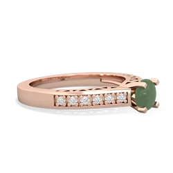 Jade Art Deco Engagement 5Mm Round 14K Rose Gold ring R26355RD