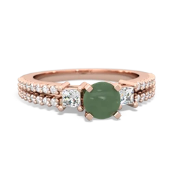 Jade Classic 5Mm Round Engagement 14K Rose Gold ring R26435RD