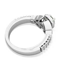 Jade Celtic Knot Halo 14K White Gold ring R26445RH