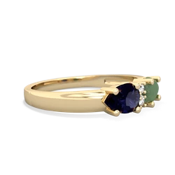 Jade Pear Bowtie 14K Yellow Gold ring R0865