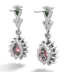 Jade Halo Pear Dangle 14K White Gold earrings E1882