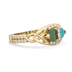 Jade Sparkling Celtic Knot 14K Yellow Gold ring R2645